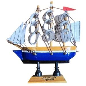 Miniature‎ Souvenir Siesta Key, Florida Sailboat Model, 4"